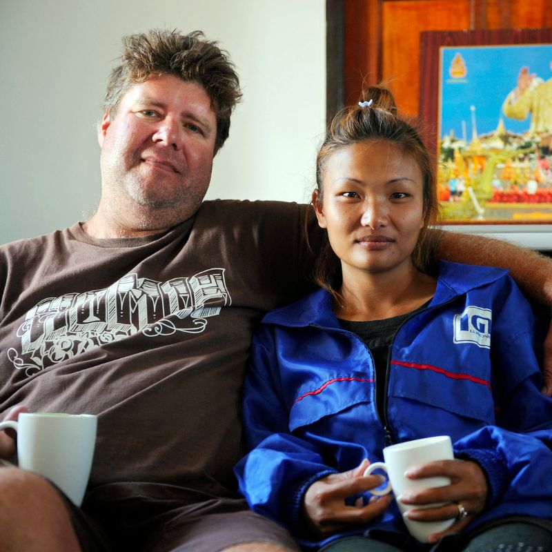 american man with thai woman