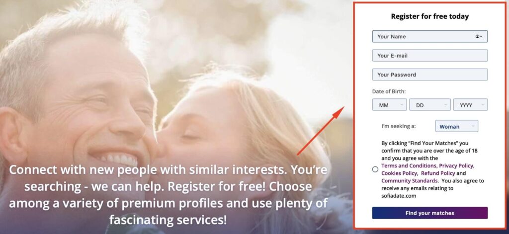 sofiadate sign up