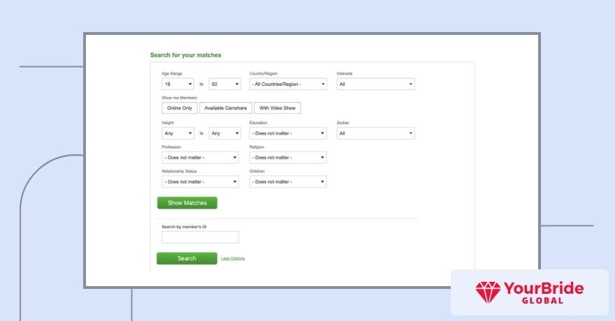 colombialady search filters