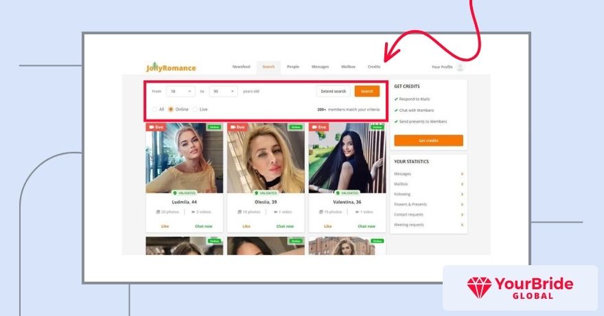 jollyromance search filters