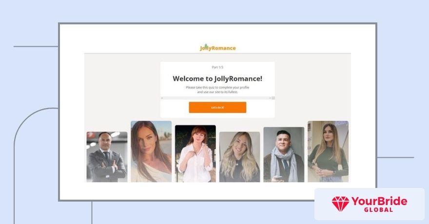 jollyromance welcome page