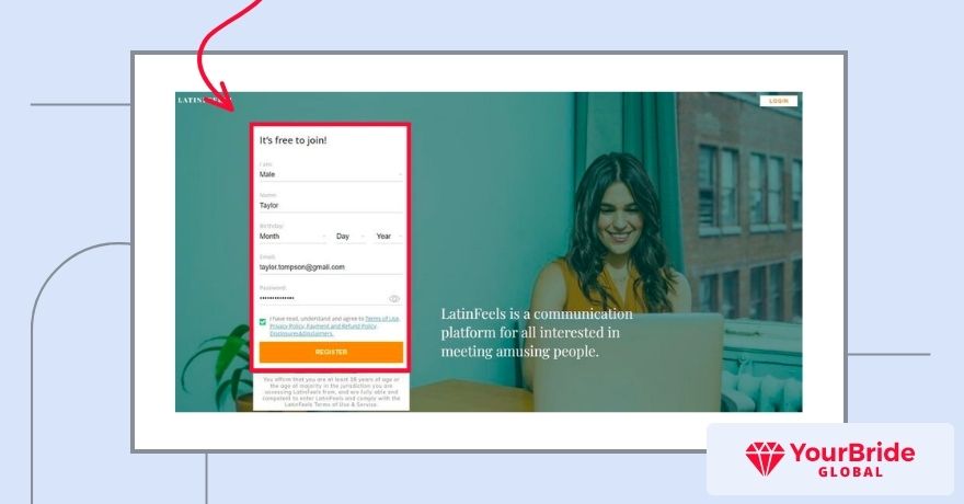 latinfeels sign up