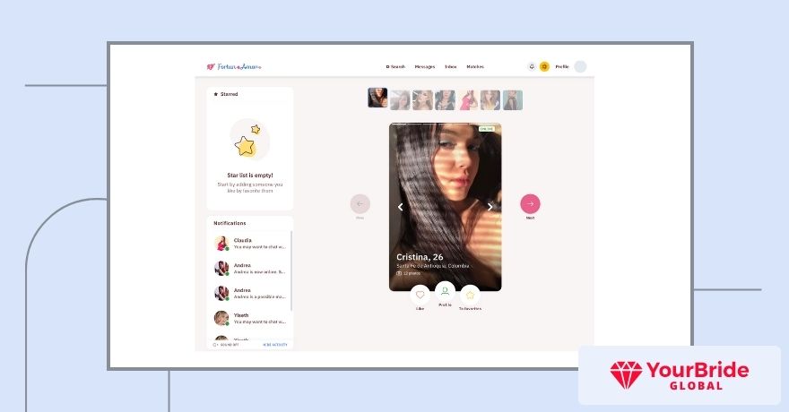 fortunamor interface