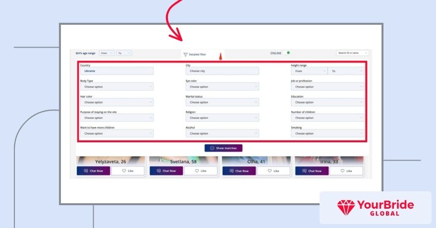 sofiadate search filters