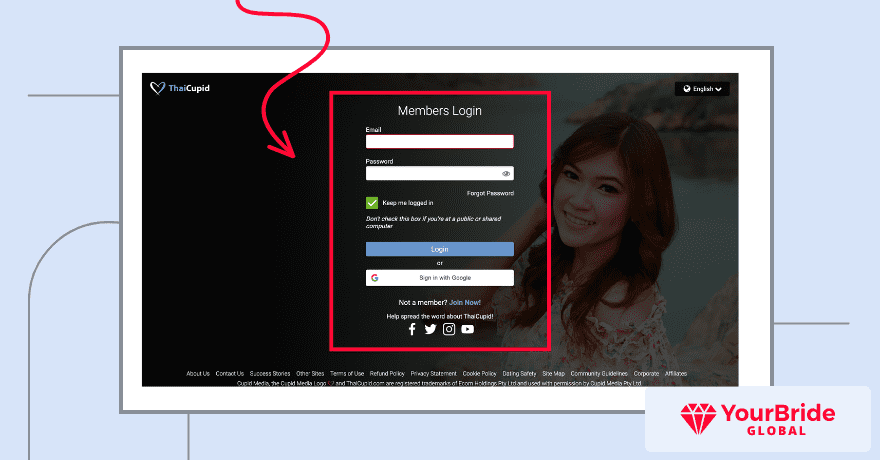 Registration form ThaiCupid