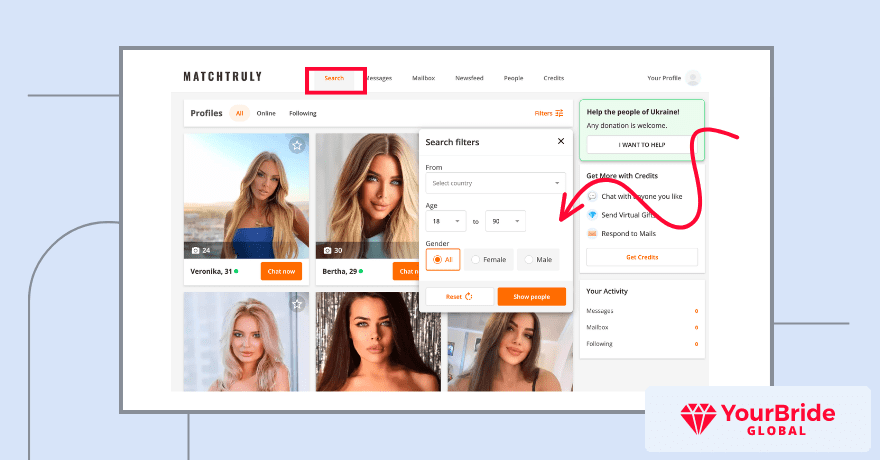 Search filters MatchTruly