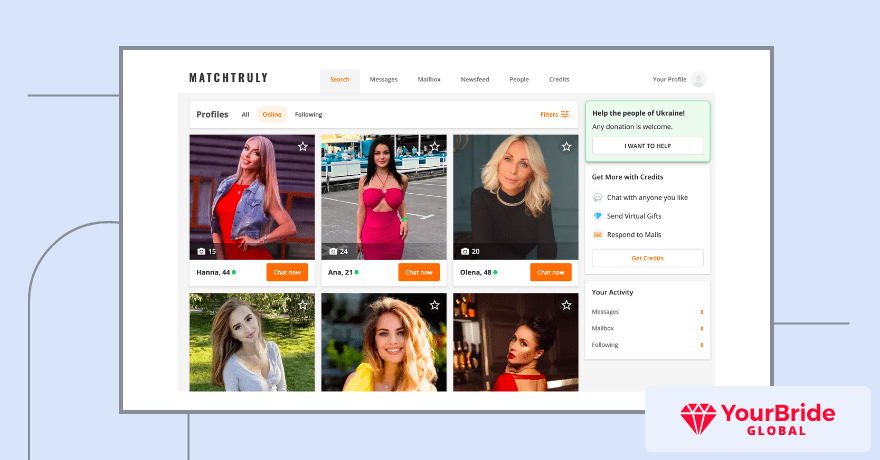 Site interface MatchTruly