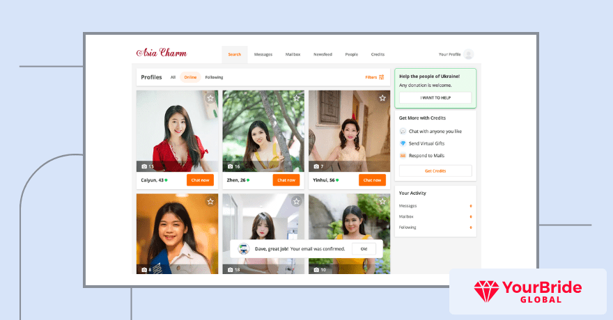 Site interface asiacharm