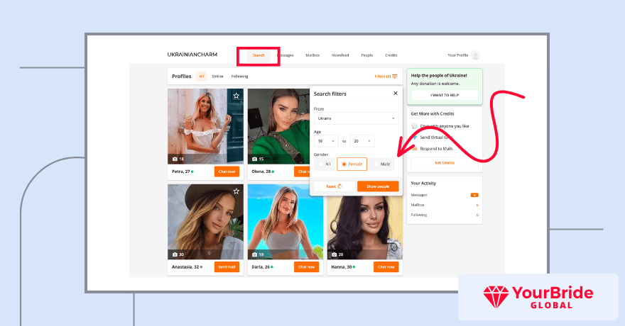 Search filters UkrainianCharm